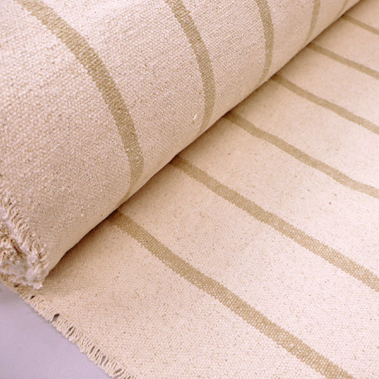 Heavy Weight Cotton - Tan Stripe