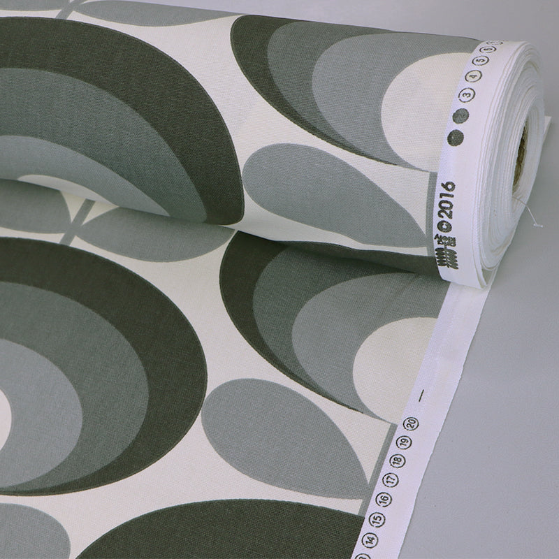 Orla Kiely Furnishing Fabric - Seventies Flower - Oval Cool Grey