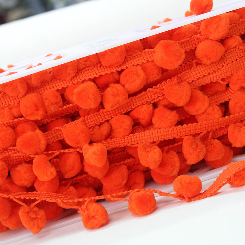 Pom Pom Trim - Bright Orange