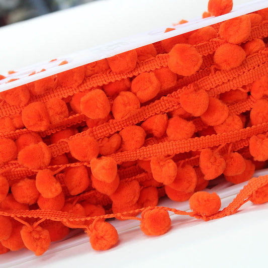 Pom Pom Trim - Bright Orange