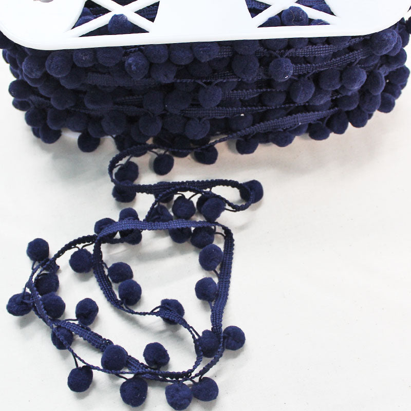 Pom Pom Trim - Navy Blue