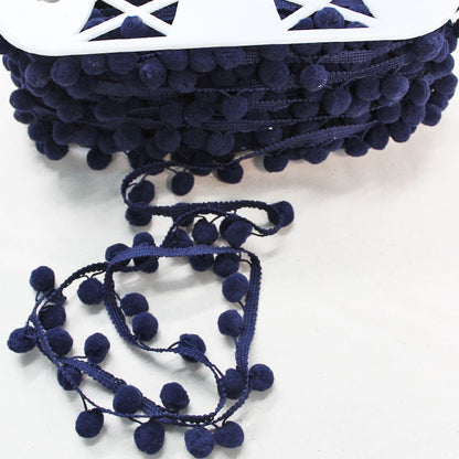 Pom Pom Trim - Navy Blue