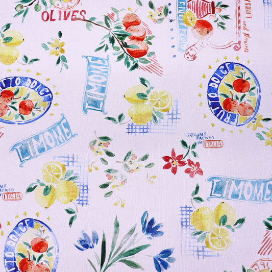 Printed 100% Cotton Panama - Limone