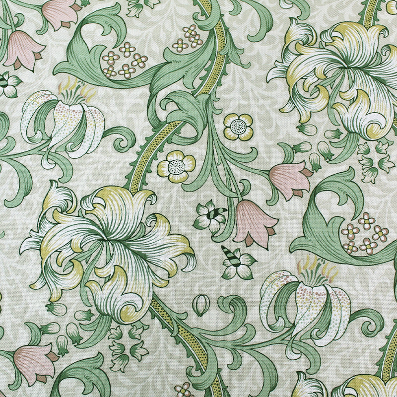 William Morris Soft Furnishing - Golden Lily - Linen and Blush