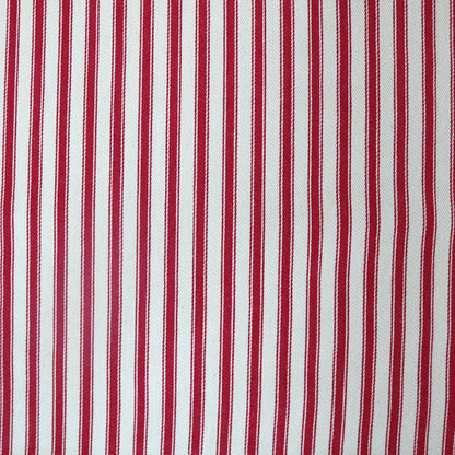 Indian Cotton Ticking Stripe Fabric -  Red